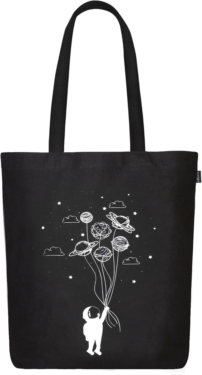 Ecoright Tote Bag for Women with Zipper, Small Tote Bag, Canvas Bag, Reusable Cotton Bag for Beach, Grocery, School & Work