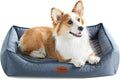 Tidore Orthopedic Dog Beds for Medium Dogs, Durable Egg Crate Foam Sofa Dog Bed wit Washable Removable Cover,Waterproof Lining,Pet Bed for Large Dogs (Denim Blue, 31.5" L x 25.2" W x 7" Th)