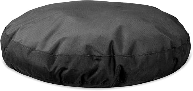 K9 Ballistics Tough Round Nesting Pillow Dog Bed - Removable Cover, Washable, Durable & Water Resistant Indoor/Outdoor Bed - Small, Obsidian Black