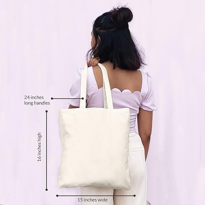 Eco Right Tote Bag for Women, Reusable Grocery Bag, Canvas Tote Bag for Shopping, Cotton Bag for Daily Use, Gifts for Women