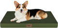 Tail Stories Orthopedic Dog Bed for Large Dogs, Plush Washable Pet Bed for Large Size Dogs with Egg Crate Foam & Removable Oxford Cover, 36x27 Inch, Olive Green