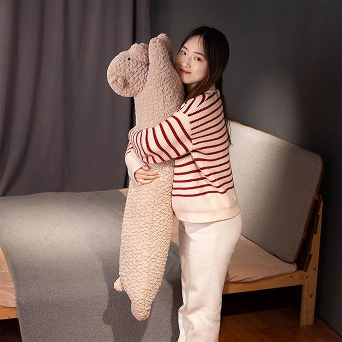 FEEZUSH Bear Plush Pillow - 47 inch Long Plush Bear - Birthday, Christmas, Valentine's Day Gift for Kids Boys Girls (Brown)