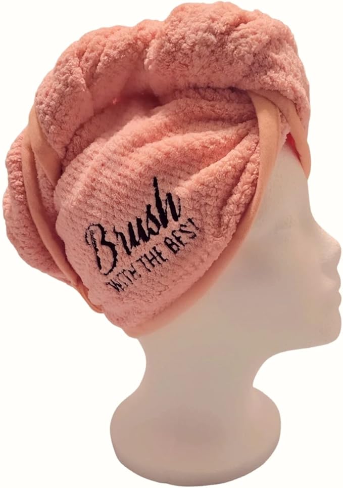 Felicia Leatherwood Microfiber Hair Towel Wrap - Quick Drying, Anti Frizz & Gentle on Hair - Easy to Use, Saves Time, Lightweight & Compact - for Curly, Long & Thick Hair - Men & Women - Watermelon