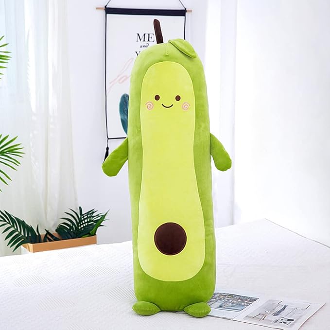 MMTTAO Long Avocado Stuffed Animal 22 Inch Plushies Squishy Snuggle Plush Toy Soft Kawaii Food Shaped Plushie Fruit Series Hugging Pillow Cushion Gift for Kids Boys Girls Home Bedroom Decor, 22Inches