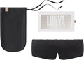 Lunya Weighted Silk Sleep Mask – Mulberry Silk Eye Cover with Cooling Glass Beads, Noise-Reducing Fit, Washable Fabric, and Travel Pouch – Sleeping Mask for Men and Women - Black – Small