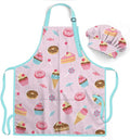 SANDJEST Kids Apron with Chefs Hat Set, Kitchen Apron Gifts