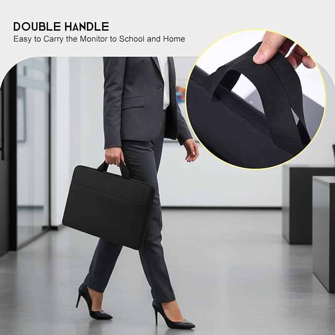 16.1 inch Portable Monitor Case Carrying Bag for Most 15.6/16.1 in Monitors, Compatible with MNN KYY Innoview ASUS Zenscreen 16" Portable Display Monitors