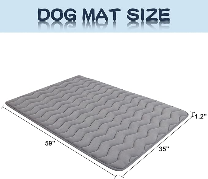 Bubble bear Dog Crate Mat - Upgraded Thick, Ultra Soft, Washable & Anti-Slip Kennel Pad for Small/Medium/Large Dogs, Dark-Hued to Hide Stains (59"x35")