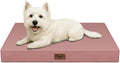 Tail Stories Outdoor Dog Bed for Small Dogs & Cats, Waterproof Dog Crate Mat Orthopedic Egg Crate Foam with Washable Removable Oxford Cover, Pink