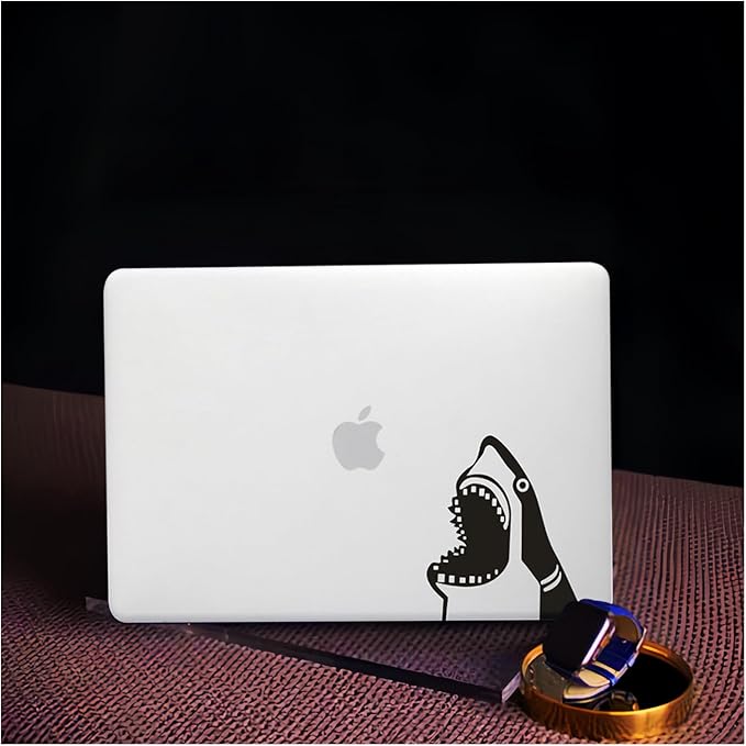 BYCeKe Cute Animal Print Case for MacBook Air 13 inch 2025-2022 M4 A3240 M3 A3113 M2 A2681,for Mac Air13 M4 Sturdy Pattern Plastic Clear Hard Shell&Keyboard Cover for MacBook Air13.6 Case,Cute Shark