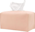 Hapforever 1PC Extra Large Rectangle Tissue Box Cover, PU Leather Rectangular Tissue Box Holder with Bottom Belt Plus Size Tissue Box Organizer for Bathroom/Car/Hotel/Office (9.5’’x5’’x5’’, Pink)
