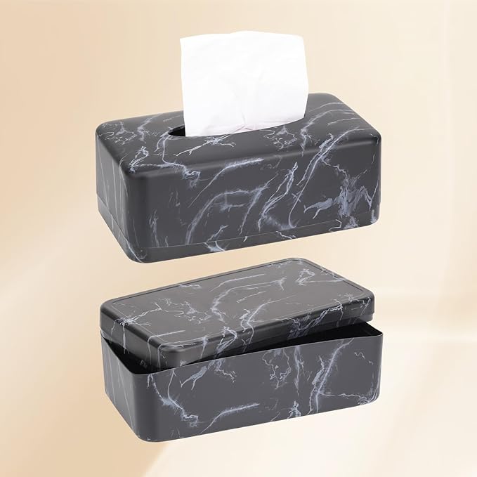 MOCHTERO Marble Pattern Tissue Box Cover,Rectangle Tissue Holders,for Bathrooms,Bedroom,Dinner Table,Office
