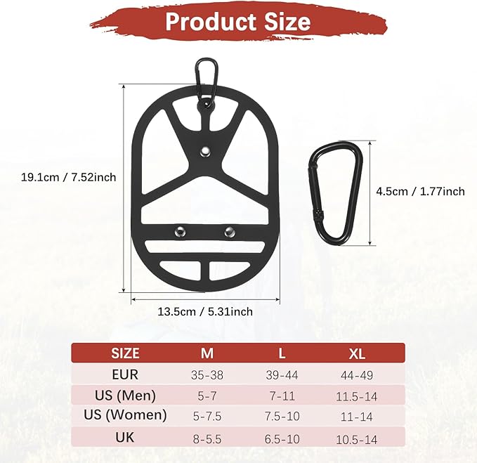 TIXIPEM Shoe Holster for Backpack [1SET] - Elastic Silicone Footwear Holder with Clip Use for Travel & Outdoors & Sports - [Black-M] Hang Extra Shoes Cleats Boots