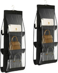 ST-BEST-P Handbag Storage Hanging Purse Organizer Bedroom Organization Dust-Proof Holder Bag for Wardrobe Closet (Black-2Pack)