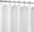 MISS SELECTEX Matt Waffle White Shower Curtain for Bathroom, Waterproof 230 GSM Heavy Duty Durable Fabric Hotel Shower Curtain,Machine Washable Thick Cloth Shower Curtains(72Wx72H, White)