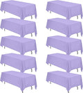 BRILLMAX 10 Pack Lavender Tablecloths 70 x 120 Inch for 6ft or 8ft Rectangle Tables - Rectangular Bulk Linen Polyester Fabric Washable Cloth Cover for Wedding Reception Banquet Birthday Party