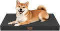 Tail Stories Outdoor Dog Bed for Medium Dogs, Waterproof Dog Crate Mat Orthopedic Egg Crate Foam Pet Bed with Washable Removable Oxford Cover, Black