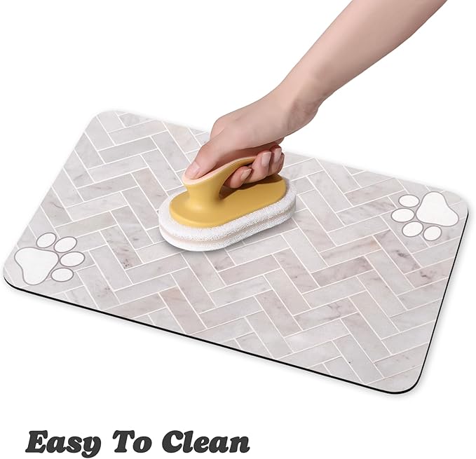 Dog Food Mats,Cat Absorbent Water Bowl Feeding Mats Pet Placemats for Food and Water Wood 12 * 20 inch