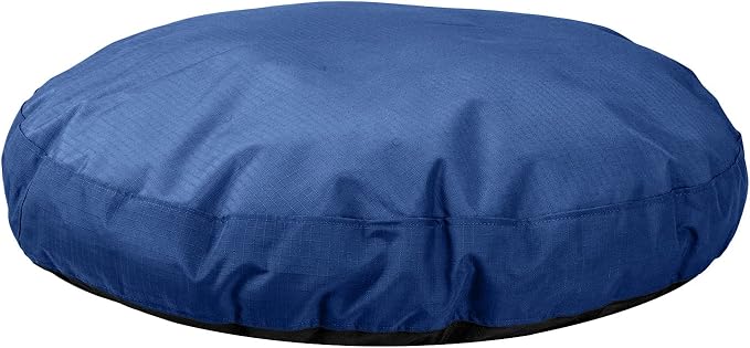 K9 Ballistics Tough Round Nesting Pillow Dog Bed - Removable Cover, Washable, Durable & Water Resistant Indoor/Outdoor Bed - Small, Blue Quartz
