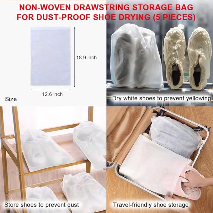 Shoe Washing Machine Bag,Mesh Shoe Washing Bag for Washing Machine - Large Size Fits various Shoes, Chenille Fabric Protection, Zipper Laundry Bag for Sneakers (2 Pcs) (Off White)