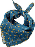 Pemilosci Double Layers Two Tones Dog Cotton Square Bandana Bibs Scarf Kerchief for Small Medium Dogs Boy or Girl - DCB01 B&Y