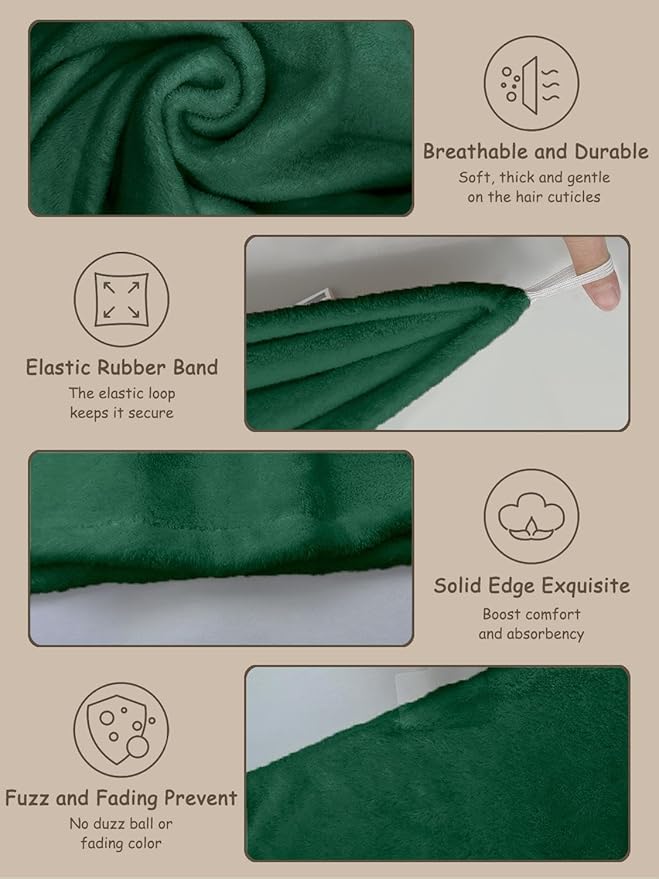 YHPDYL Hair Drying Towel 3 Pack - Ultra Soft Microfiber Turban Twist Hair Wrap for Women - Super Absorbent, Quick Dry Hair Towel Cap for Wet Hair (3 Colors, Yellow Green & Purple)