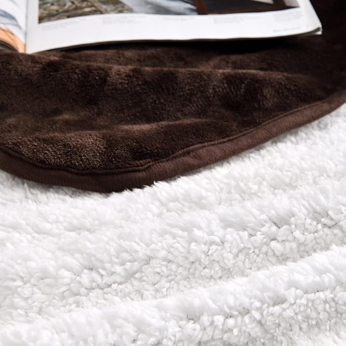 Yaning Waterproof Blanket for Bed Couch Sofa, Soft Liquid Pee Proof Pet Blanket for Dog Puppy Cat, Reversible Sherpa Fleece Furniture Protector (Brown, 60x80 inches)