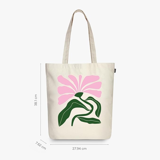 Ecoright Tote Bag for Women with Zipper, Small Tote Bag, Canvas Bag, Reusable Cotton Bag for Beach, Grocery, School & Work