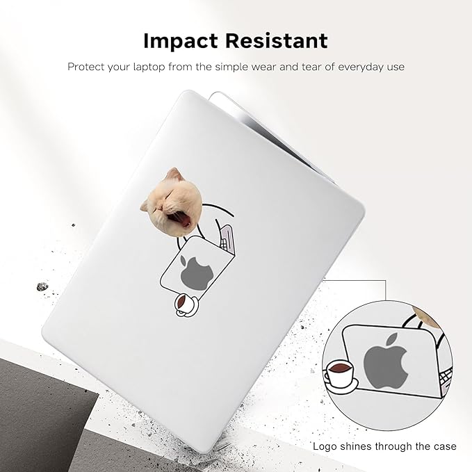 BYCeKe Compatible with MacBook Air 13.6 inch Case 2022-2025 M4 A3240 M3 A3113 M2 A2681,for Mac Air13 M4 Slim Sturdy Pattern Plastic Hard Shell&Keyboard Cover for MacBook Air 13.6 Print Cases,Cute Cat