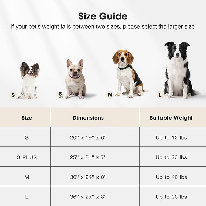 MIXJOY Dog Bed Large Size, Washable Large Dogs Bed with Removable Cover, Rectangle Doggy Beds for Big Dogs, Soft Warming Calming Pet Bed with Non-Slip Bottom, 36"x27"x8", Grey