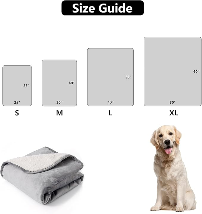 Bigbeer Waterproof Blanket for Bed, Leak Proof Dog Blankets for Couch Sofa Protection, Reversible Pet Sherpa Throw Furniture Protector Machine Washable King Size(86"x108",Darkgrey)