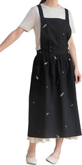 Japanese apron Women-Cross Back Apron for Women with Pockets, Pinafore Aprons, Womens Cotton Linen Apron