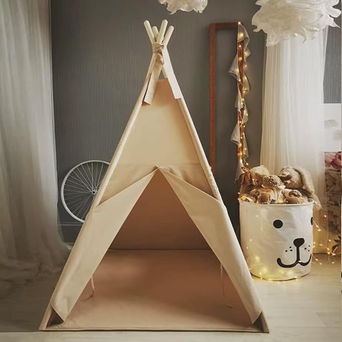 RongFa Teepee Tent for Kids-Portable Children Play Tent Indoor Outdoor (Khaki)