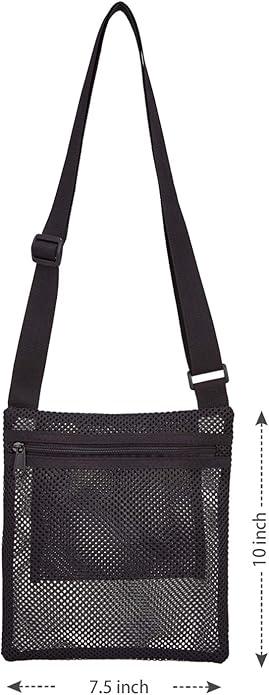 USPECLARE Heavy Duty Semi-Transparent Mesh Purse See Through Mesh Crossbody Bag