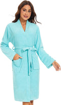 Knuffnee Women Bath Robes Terry Cloth Towel Robe Knee Length Bathrobe with Pockets