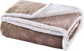Qeils Waterproof Blanket for Bed Intimacy, Dog Blankets for Large Dogs, Waterproof Cat Blanket Washable, Soft Sherpa Fleece Puppy Blanket, Reversible Throw Protector for Couch Car, 50"X60", Taupe