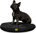 K9 Ballistics Tough Round Nesting Pillow Dog Bed - Removable Cover, Washable, Durable & Water Resistant Indoor/Outdoor Bed - Small, Obsidian Black