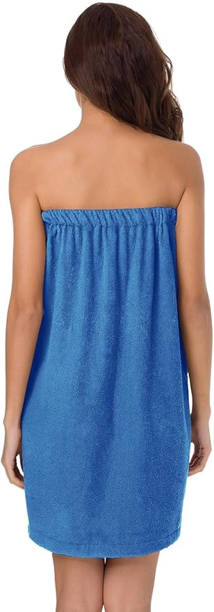 SIORO Women Bath Towel Wrap Robe, Soft Cotton Terry Spa Cloth, Plush Adjustable Closure for Shower, Travel, Pool, Gym
