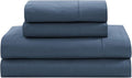 LANE LINEN Eco Friendly 100% Organic Cotton Fully Elasticized Full Sheet Set, Low Pilling Fade Resistant Machine Washable Naturally Cooling Full Bed Sheets, Soft & Comfy Cotton Bedding- Navy