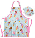 SANDJEST Kids Apron with Chefs Hat Set, Kitchen Apron Gifts
