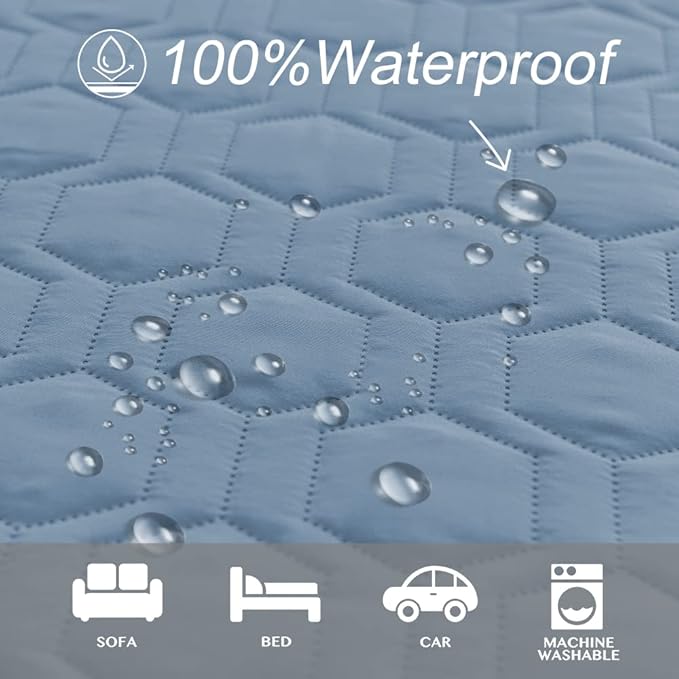 Tcksstex Waterproof and Anti-Slip Dog Bed Cover and Pet Blanket Sofa Pet Bed Mat ，car Incontinence Mattress Protectors Furniture Couch Cover for Most Cats Dogs, Pets（68x82- Stoneblue）