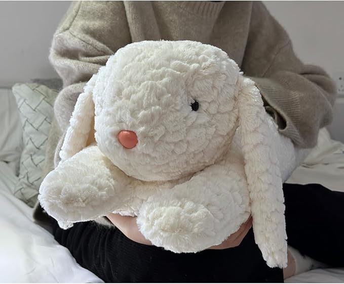 Hofun4U Rabbit Plush Pillow, Rabbit Stuffed Animal, Rabbit Plush Long Body Pillow Gift for Kids Adults (White,47 inch)