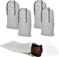 GONGKANGYUAN 4 Pack Shoe Bags for Travel Flannel Single Shoe Pouch with Drawstring for Men Women Travel Protecting Storing Shoes