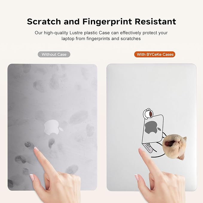 BYCeKe Compatible with MacBook Air 13.6 inch Case 2022-2025 M4 A3240 M3 A3113 M2 A2681,for Mac Air13 M4 Slim Sturdy Pattern Plastic Hard Shell&Keyboard Cover for MacBook Air 13.6 Print Cases,Cute Cat