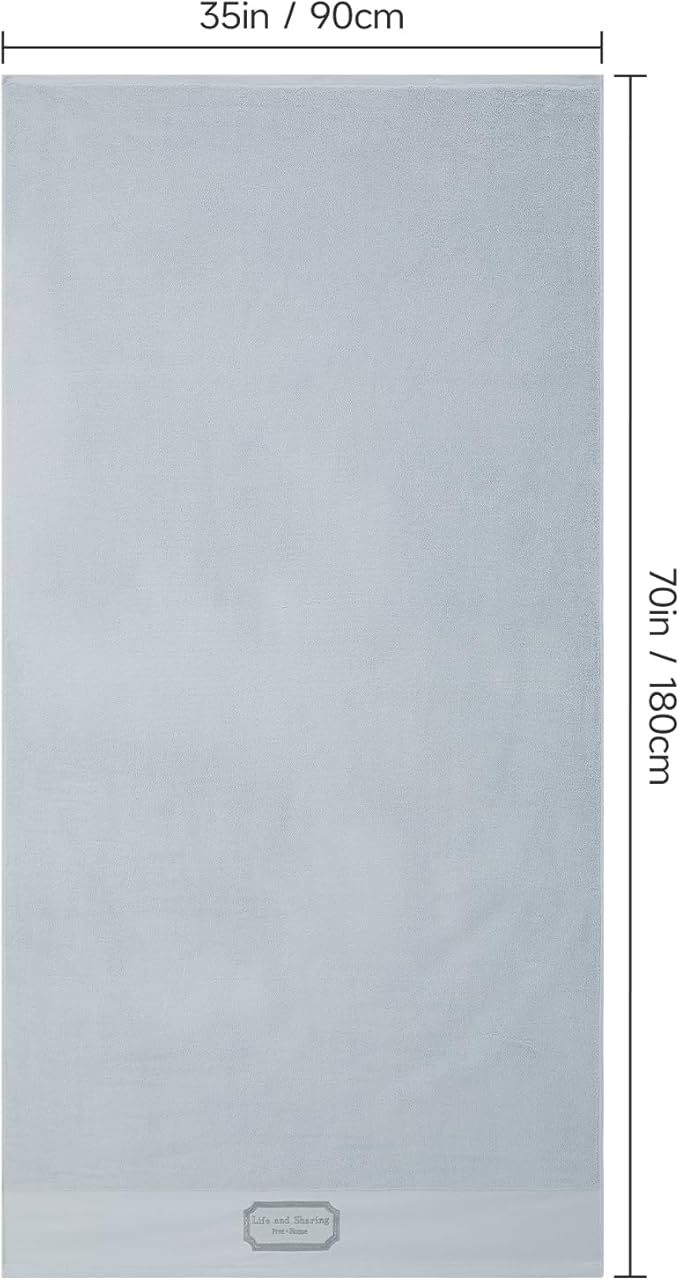REDKISS 35"x70" Luxury Bath Sheets Towels Set of 2, 100% Cotton & 700 GSM,Ultra Soft & Highly Absorbent Bath Towels Set,Perfect for Bathroom,Spa and Hotel-Light Gray
