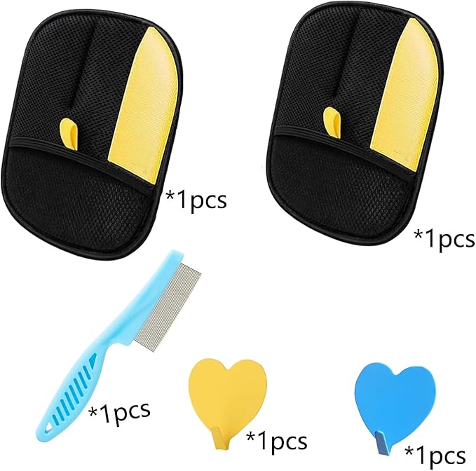 Electrostatic Pet Hair Removal Glove, Static Removal Gloves for Dogs Cats Hair, Reusable Double Sided Electrostatic Pet Hair Remover for Couch, Furniture, Carpet, Car Seat