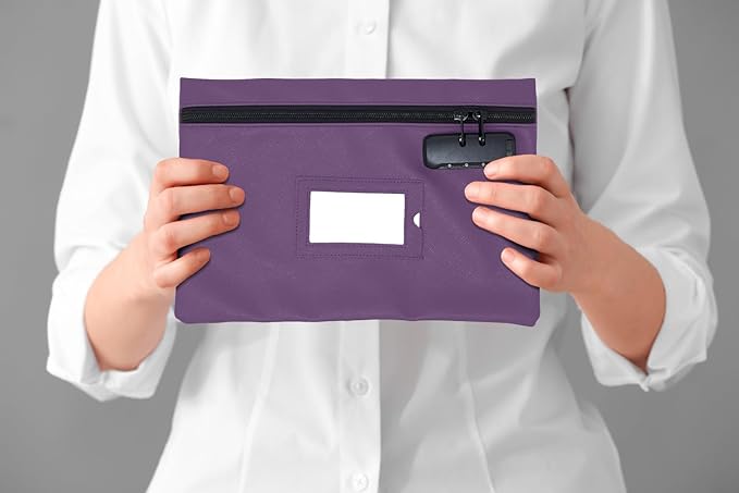 GIDABRAND Medicine Bag | 12x8 Inch Med Bag | Medication Bag for Traveling | Locking Zipper Pouch Organizer (Purple)