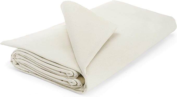 Tosnail Cotton Muslin Fabric, 63 Inch x 5.5 Yards Muslin Cloth, Natural Unbleached Linen Cotton Fabric by The Yard for Sewing, Embroidery, Quilting, Draping, Craft Project