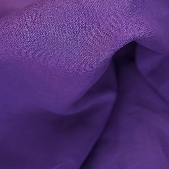 Japan Nature 100% Linen Fabric for Clothing, Home Decor, Pillow, Sofa, 55" Width, Craft by The Yard (Purple, 10 Yard)