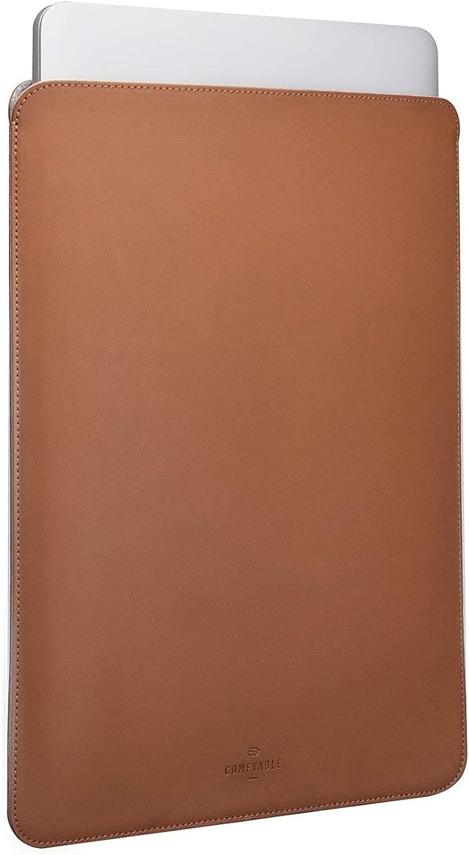 Comfyable Laptop Sleeve 13 Inch Precisely Compatible with MacBook Air M4 2025-2018 & MacBook Pro M2 2022 M1 2020-2016, Faux Leather Cover Case, Brown